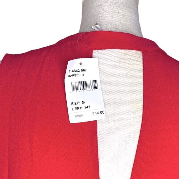 Lush Women’s Sz Med Barberry Pink Sleeveless V Neck Open Cross Over Back Blouse - Picture 4 of 5